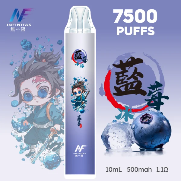 一次性電子煙｜INF 無限 × 鬼滅之刃 聯名款｜7500口 - 藍莓口味