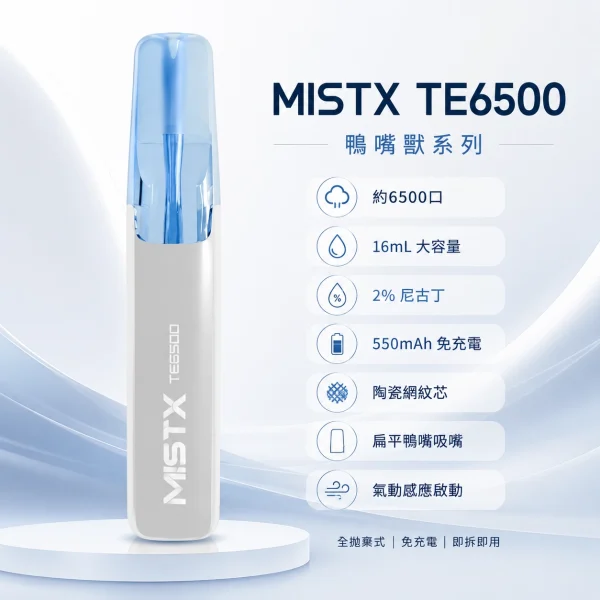 一次性電子煙｜MISTX 鴨嘴獸 TE6500 產品圖片