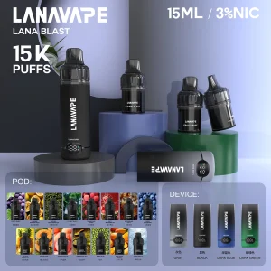 LANA 15000口 旗艦款 拋棄式電子煙 15ml大容量 智能雙顯螢幕 Type-C快充【15種口味】